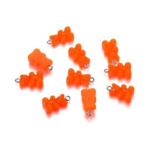 10pcs/lot Candy Color Resin Mini Bear Charms For DIY Jewelry Making Accessories