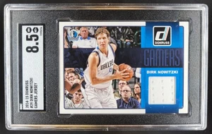 2014-15 Panini Donruss Dirk Nowitzki Gamers Jerseys SGC 8.5 Mavericks BS7 - Picture 1 of 2