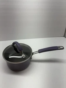 Olla antiadherente Rachel Ray púrpura 1 cuarto de galón con tapa de vidrio utensilios de cocina - Imagen 1 de 3