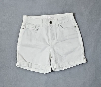 Pantalones cortos Lauren Conrad Country blancos con puños talla 4 27 cintura, entrepierna 4,5 Foto 1 de 4