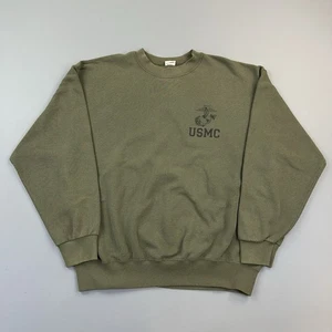 Vintage USMC Sweatshirt Herren Large Olivgrün USA Marine Corps Pullover - Bild 1 von 11