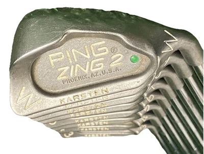 Juego de hierros Ping Zing2 punto verde 3-PW RH +0,5" JZ acero rígido 5i 38,5" bonitos agarres Foto 1 de 4
