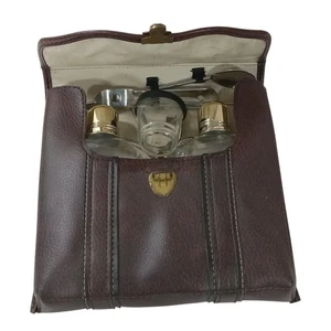 Portable Pub Bartender Set Kit Picnic Glass Metal Vintage - Picture 1 of 18