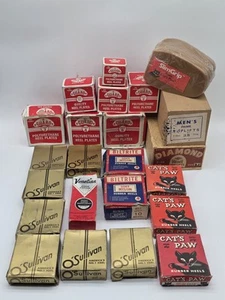Antique 1950s cobbler shoe maker Supply Lot New Old Stock - Picture 1 of 23