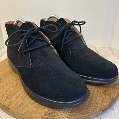 Dr. Comfort Cara Casual Chukka Boot Black Suede Uppers Leather Lined Lace Up 9 M - Image 1 of 4