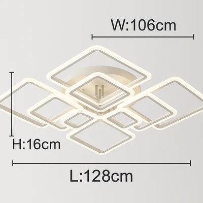 Lampadario LED Moderno Quadrato a Sospensione Soffitto - Soggiorno Camera Cucina - Immagine 1 di 4