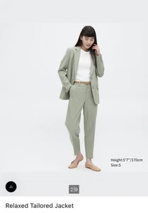 Uniqlo Women's Smart Relaxed Tailored Blazer, NWT, XL, Orig $79, GREEN - Picture 1 of 6