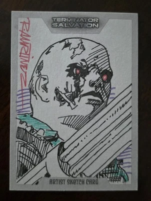 2009 TOPPS TERMINATOR SALVATION SKETCH CARD BY RANDY MARTINEZ  1/1  SIGNED - Image 1 of 2