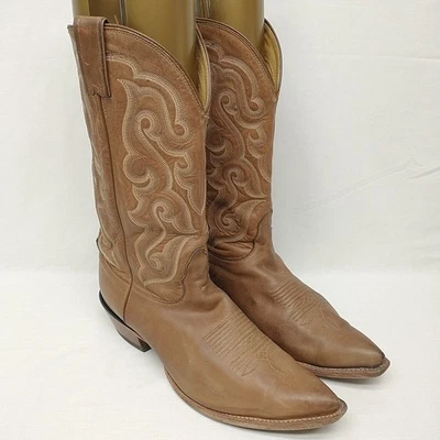 Nocona Mens Legacy Western Boots Sz 12 D Tan Leather MD2702 Snip Toe USA - Image 1 of 4