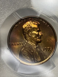 1972 1c Lincoln Double Die Reverse PCGS MS65RB Amazing Red Toning Item 9340 - Picture 1 of 4