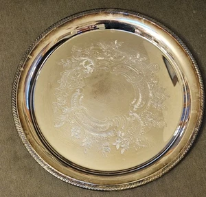 Lunt versilbert Vintage verziert 12" rund Serviertablett - Bild 1 von 4
