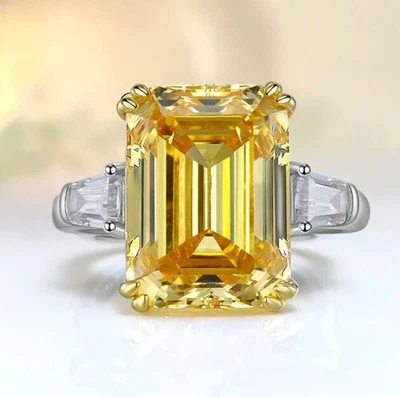 Anillo de diamantes champán tratados certificado 8,30 quilates con montura de punta de plata 925 RARO Foto 1 de 4