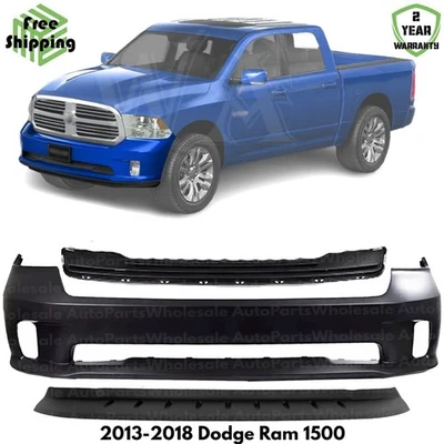 Front Bumper Cover Fascia & Lower Valance Kit For 2013-2018 Dodge Ram 1500 - Image 1 of 4