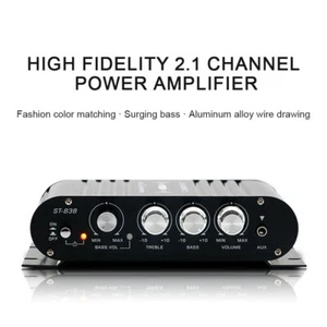 12V HiFi Audio Power Amplifier 2.1Channel Car Stereo Home Audio Amp Receiver - Picture 1 of 15