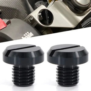 Tapones de orificio de espejo de aleación negro aptos para Ducati Hypermotard 821 13-14 939 SP 16-18 - Imagen 1 de 9