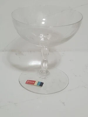 FOSTORIA Glass Crystal Heraldry CHAMPAGNE Low Sherbet Vintage Discontinued - Image 1 of 4