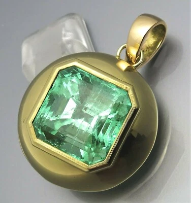 REIF-DESIGN - MONDÄNER 21,81 CT. SMARAGD ANHÄNGER - EIGENE GOLDSCHMIEDE - 750 GG - Bild 1 von 4