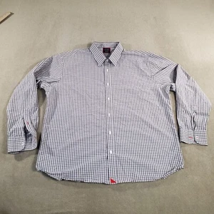 UNTUCKit Shirt Mens 2XL XXL White Gray Button Up Long Sleeve Plaid Check Collar - Picture 1 of 6