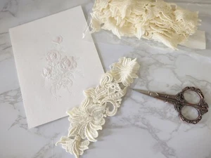 Antique Lace Appliques, 4 pc 1993 Scrapbooking Crafts Sewing Wedding Ivory - Picture 1 of 3