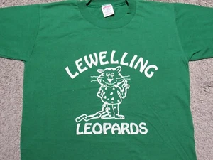 Vtg 80s/90s LEWELLING LEOPARDS Milwaukie OR T-SHIRT Youth L Seth Elementary PDX - Picture 1 of 7