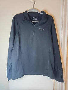 Cabela's Men's Black ECWCS Heavy Weight Quarter Zip Pullover Shirt- Size Large - Picture 1 of 6
