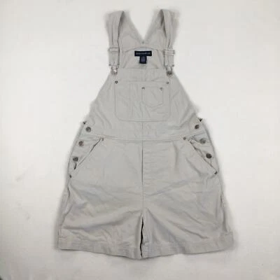 Vintage Mountain Lake Shortalls Size 34 Tan Bib Overalls Cotton Summer Y2K - Image 1 of 4