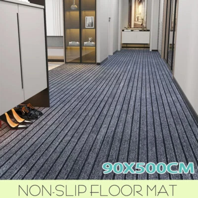 90 x 500CM Hallway Runner Carpet Rug Non Slip Rubber Back Floor Mat Enterance - image 1 of 4