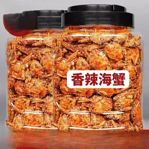 Instant Spicy Small Sea Crab Seafood Snack Ready to Eat 即食香辣小海蟹海鲜小吃甜辣香脆小螃蟹 - Afbeelding 1 van 16