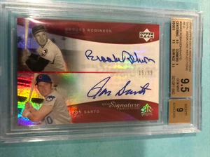 2005 UD Reflections Dual Autograph Brooks Robinson Ron Santo BGS Gem Mint 9.5 - Picture 1 of 3