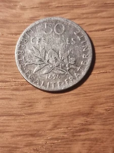 50 Centimes von 1898 Typ Sämann V 2 Silbermümze Seltenes Fundstück - Bild 1 von 2