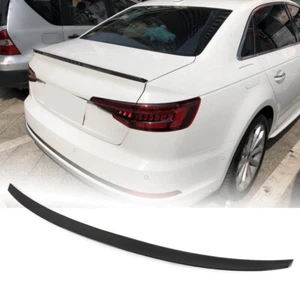 Real Carbon Fiber Rear Trunk Spoiler Lip For Audi A4 B9 Sline S4 Sedan 2017-2022 - Picture 1 of 13