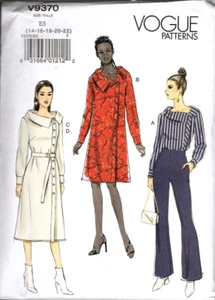 Vogue V9370 Misses Tunic Top, Dress and Belt Size 14 to 22 UNCUT Pattern - Picture 1 of 2