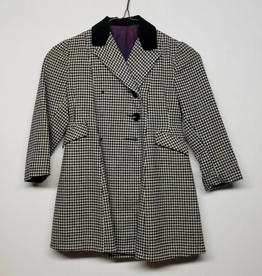 Vintage 4T Girls Gastwirth Plaid Coat Jacket 24" Chest Size 6 - Image 1 of 4