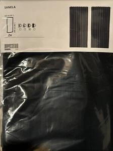 Ikea SANELA Curtains Room Darkening 55x98 " 1 pair, dark blue 804.444.80 New - Picture 1 of 2