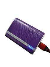 Purple Halo 9000mAh Portable Power Charger with 2 USB Ports 1 Is Fast Charging