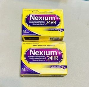TWO - Nexium 24 HR Esomeprazole Magnesium 20mg Delayed Release 42 Ct Capsules - Picture 1 of 1