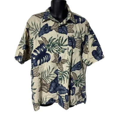 Vintage Chaps Ralph Lauren Hawaiian Shirt XL Linen Blend Aloha Camp 90s Y2K - Image 1 of 4