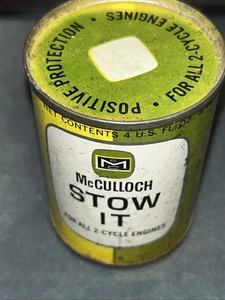 Aceite de motor de 2 ciclos McCullouch Stow It Midcentury Full Can de colección 4 oz - Imagen 1 de 13
