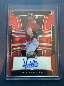 2025 Leaf Metal Baseball - Yairo Padilla Base Autograph Red Crystal /10 #BA-YP1 - Picture 1 of 2
