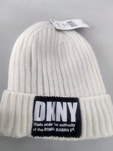 DKNY Unisex Maximum Warmth Winter Beanie Hat Ivory cream  - Picture 1 of 2