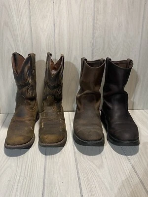 2 PARES DE BOTAS VAQUERAS 11.5 WESTERN RODEO WOLVERINE Y JUSTIN BOOTS Foto 1 de 4