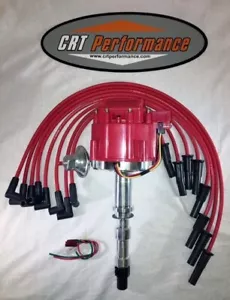 New CADILLAC V8 472 + 500 HEI DISTRIBUTOR RED + 8MM USA Plug Wires 1968-1976 - Picture 1 of 4