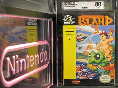 Nintendo NES Adventure Island 3 New in Box Factory Sealed VGA 80+ Near-Mint - Image 1 of 4