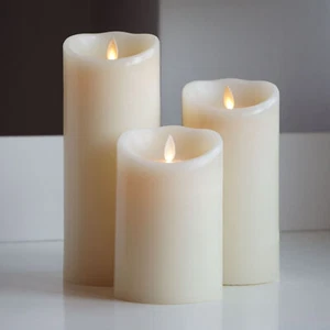 Luminara LED Flameless Battery Operated Candles Flickering Flame with Timer 3PCS - Picture 1 of 11