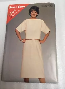 Top y falda holgados Butterick patrón de costura 5264 Misses talla 12-16 sin cortar FF - Imagen 1 de 2