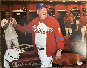 Charlie Manuel handsigniertes 11x14 Foto - JSA - Bild 1 von 1