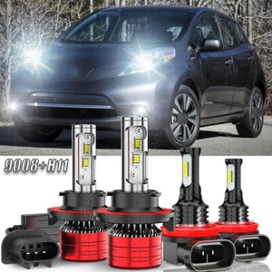 For Nissan Leaf 2013-2016 6000K LED Headlight High/Low Fog Light Bulbs Combo - Picture 1 of 20