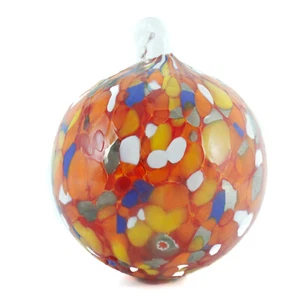 Murano Glass Bauble Xmas Christmas Decoration Ball Red Multi Millefiori - Picture 1 of 9