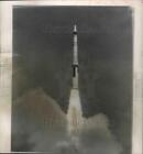 1961 Press Photo Trailing Flame, Smoke On Minuteman First Flight, Cape Canaveral