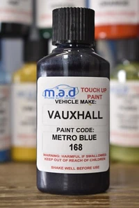 VAUXHALL METRO BLUE 168 / 4XU PAINT TOUCH UP KIT 30ML SCRATCH CHIP VECTRA CORSA - Picture 1 of 8
